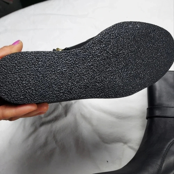 Talbots Rowan Wedge Bootie Leather Size 7M Black Ankle Boot - Picture 5 of 14